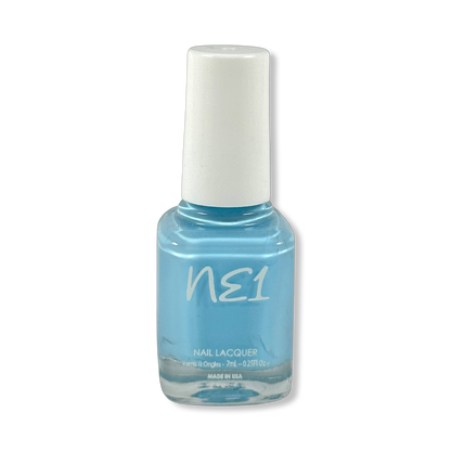 Bottle of Vamos a la Playa, a light blue nail polish