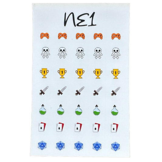 NE1 Nail Polish nail stickers of gamer themed icons