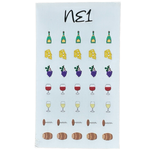 NE1 Nail Polish nail stickers of wine themed icons